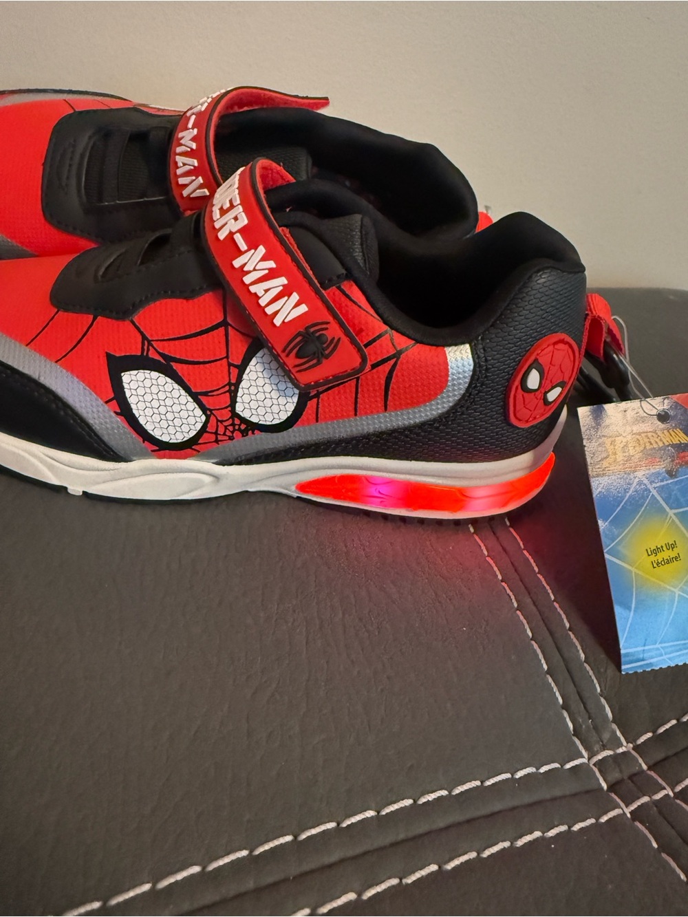 Spiderman Kids Light-Up Sneakers - size 2